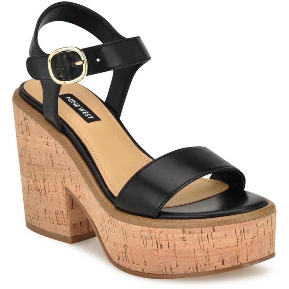 Nine West Black Platform Sandals